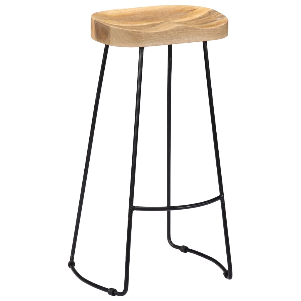 Bar Stools 2 Pcs Solid Wood Kitchen Counter Breakfast Seating