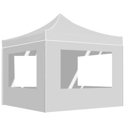 Professional Folding Party Tent with Walls Aluminium  White