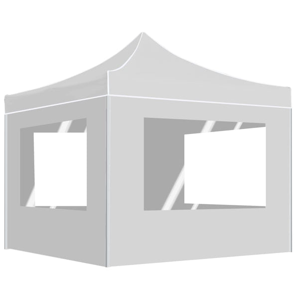  Professional Folding Party Tent with Walls Aluminium  White