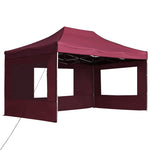 Professional Folding Party Tent with Walls Aluminium  Wine Red