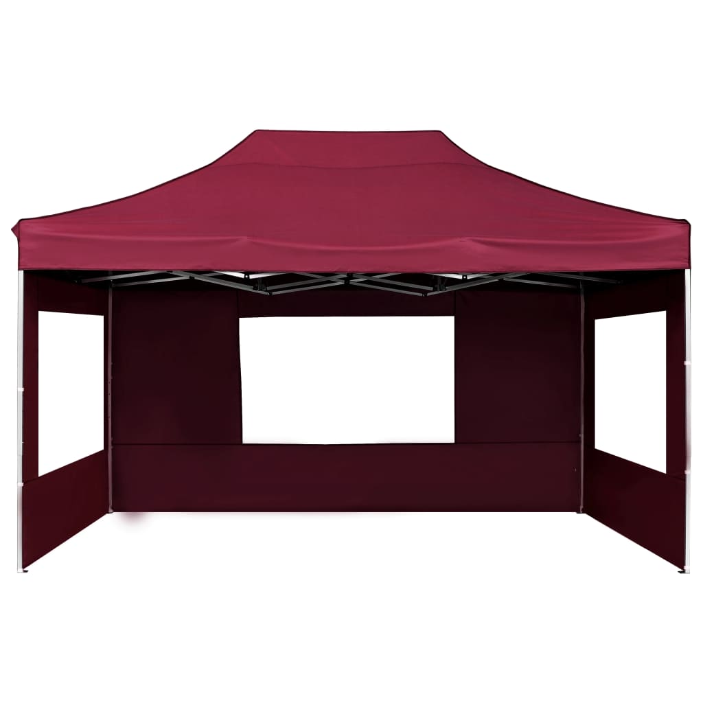 Professional Folding Party Tent with Walls Aluminium  Wine Red