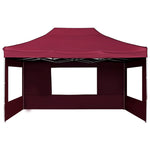 Professional Folding Party Tent with Walls Aluminium  Wine Red