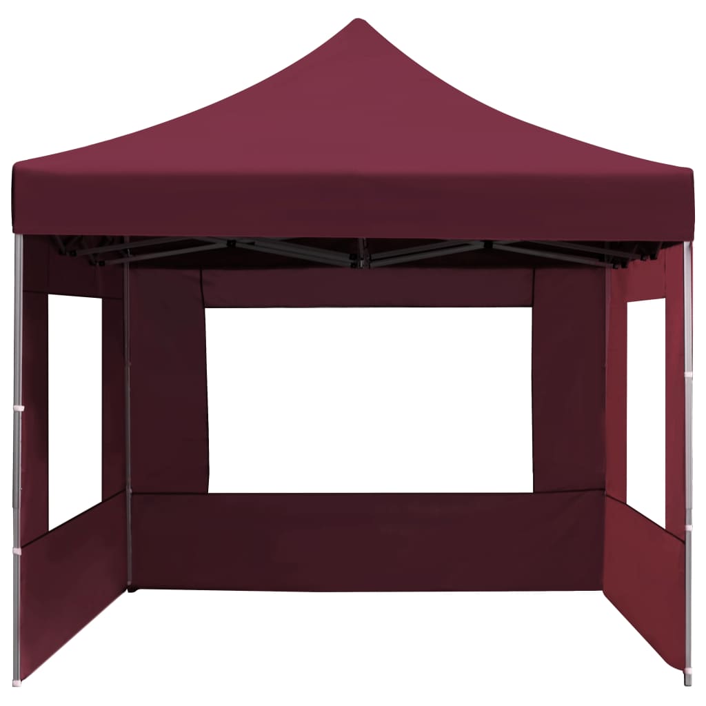 Professional Folding Party Tent with Walls Aluminium  Wine Red