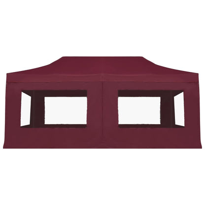 Professional Folding Party Tent with Walls Aluminium /Wine Red