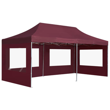 Professional Folding Party Tent with Walls Aluminium /Wine Red