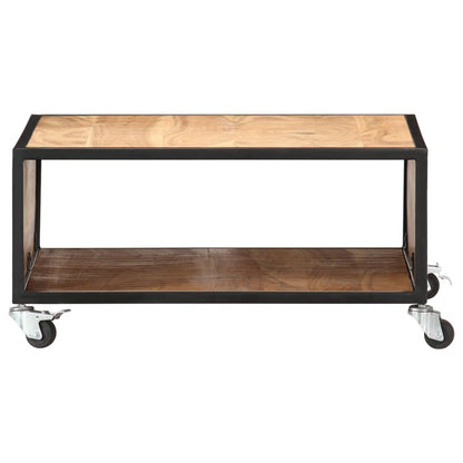 Coffee Table With 4 Casters Solid Acacia Wood