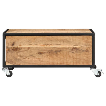 Coffee Table With 4 Casters Solid Acacia Wood