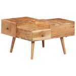 Coffee Table With 4 Drawers Solid Acacia Wood