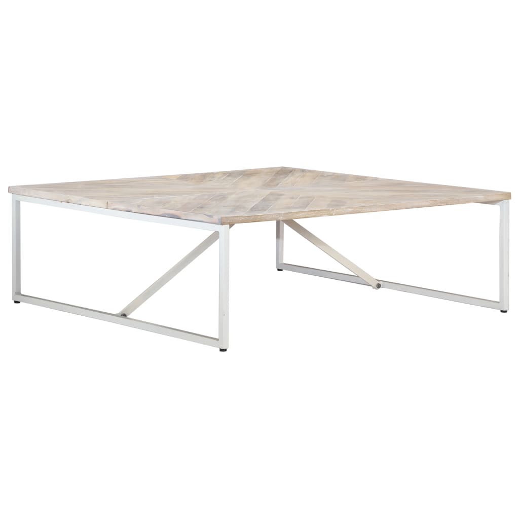 Coffee Table Solid Mango Wood, White