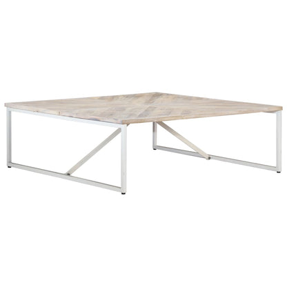 Coffee Table Solid Mango Wood, White