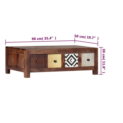 Coffee Table Solid Sheesham Wood - 90×50×30cm