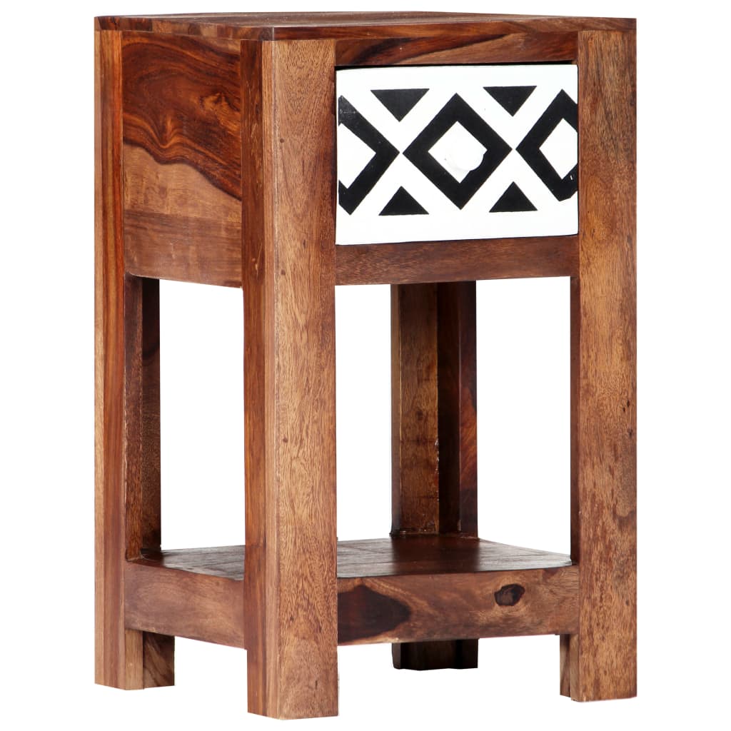 Bedside Cabinet Solid Sheesham Wood - 30×30×50cm