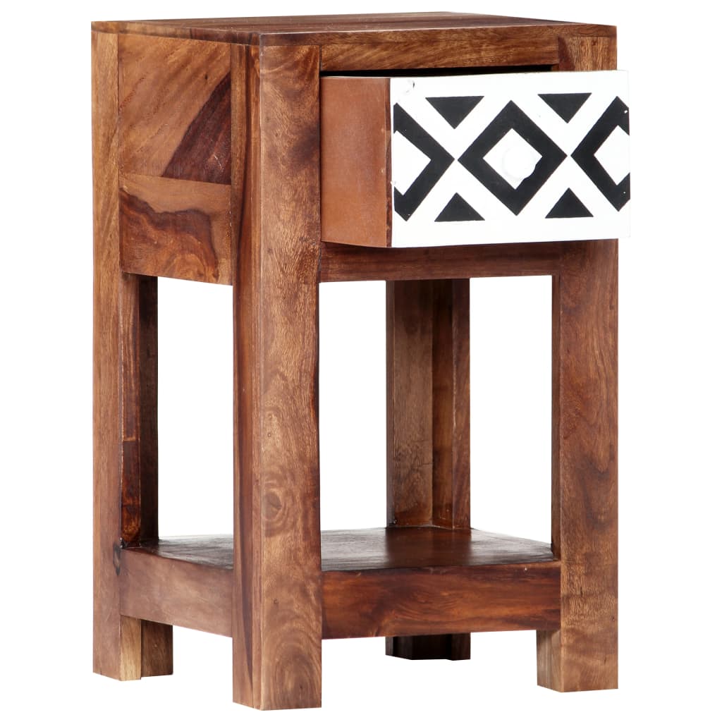 Bedside Cabinet Solid Sheesham Wood - 30×30×50cm