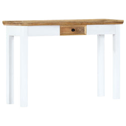 Console Table White and Brown Solid Mango Wood