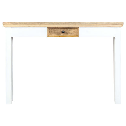 Console Table White and Brown Solid Mango Wood