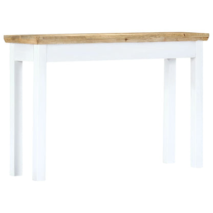 Console Table White and Brown Solid Mango Wood