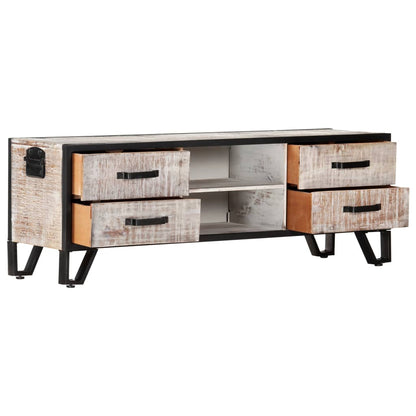 TV Cabinet Solid Acacia Wood Grey
