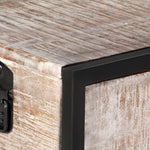 TV Cabinet Solid Acacia Wood Grey