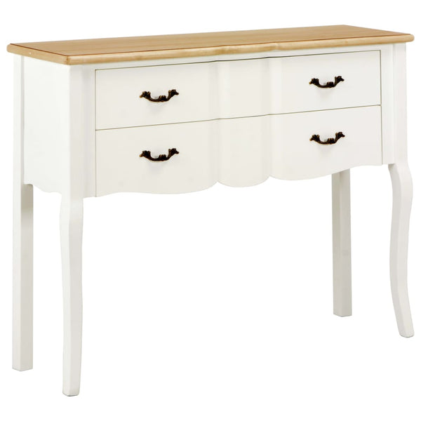  Sideboard White and Brown Solid Wood