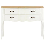 Sideboard White and Brown Solid Wood