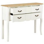 Sideboard White and Brown Solid Wood