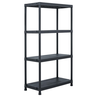 Storage Shelf Rack Black 100 kg Plastic