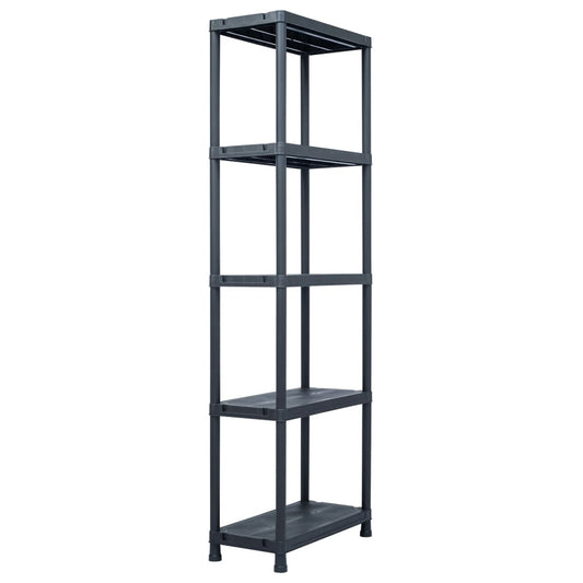 Storage Shelf Rack Black 125 kg Plastic
