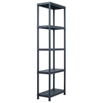 Storage Shelf Rack Black 125 kg Plastic