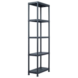 Storage Shelf Rack Black 125 kg Plastic