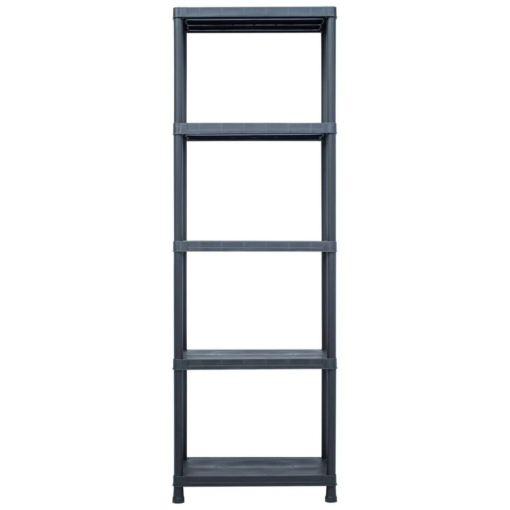 Storage Shelf Rack Black 125 kg Plastic
