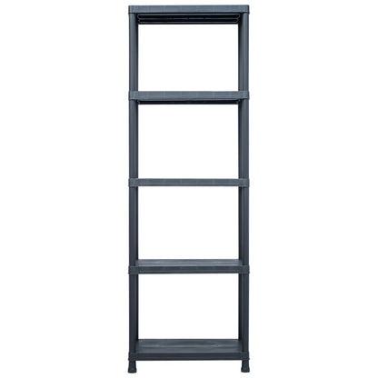 Storage Shelf Rack Black 125 kg Plastic