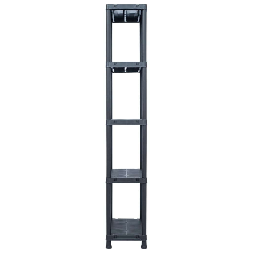 Storage Shelf Rack Black 125 kg Plastic