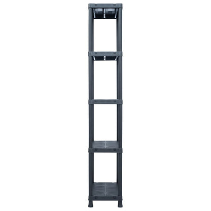 Storage Shelf Rack Black 125 kg Plastic