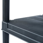Storage Shelf Rack Black 125 kg Plastic
