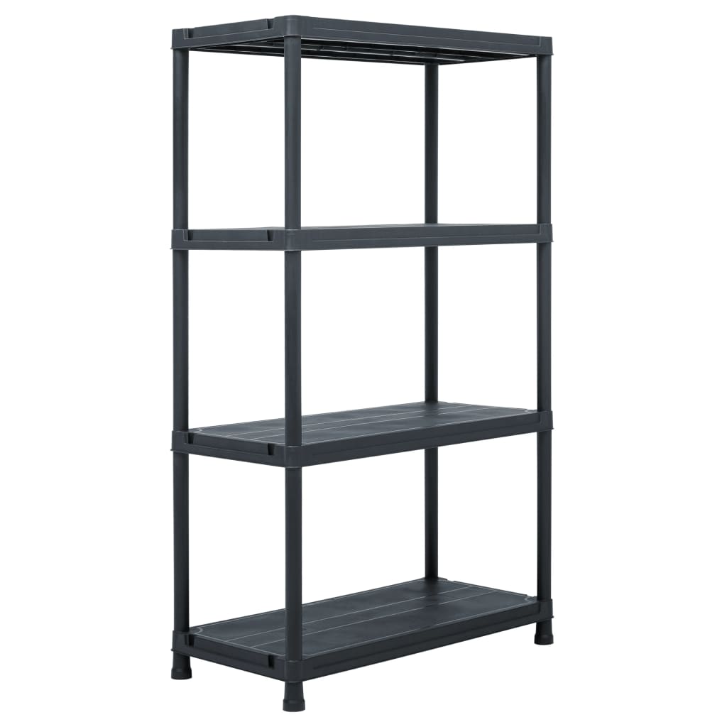 Storage Shelf Rack Black 200 kg Plastic