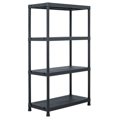Storage Shelf Rack Black 200 kg Plastic