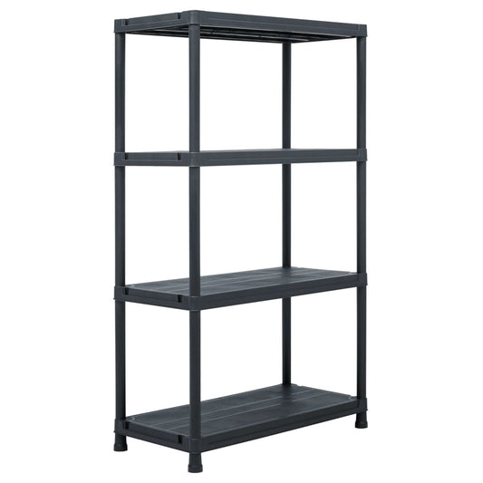 Storage Shelf Rack Black 200 kg Plastic