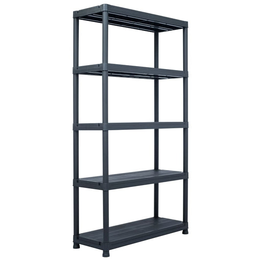 Storage Shelf Rack Black 250 kg  Plastic