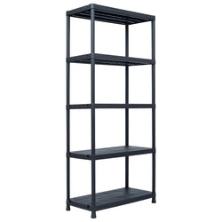 Storage Shelf Rack Black  Plastic