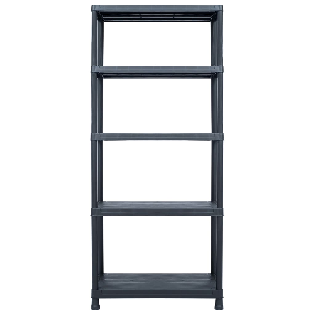 Storage Shelf Rack Black  Plastic