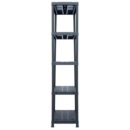 Storage Shelf Rack Black  Plastic