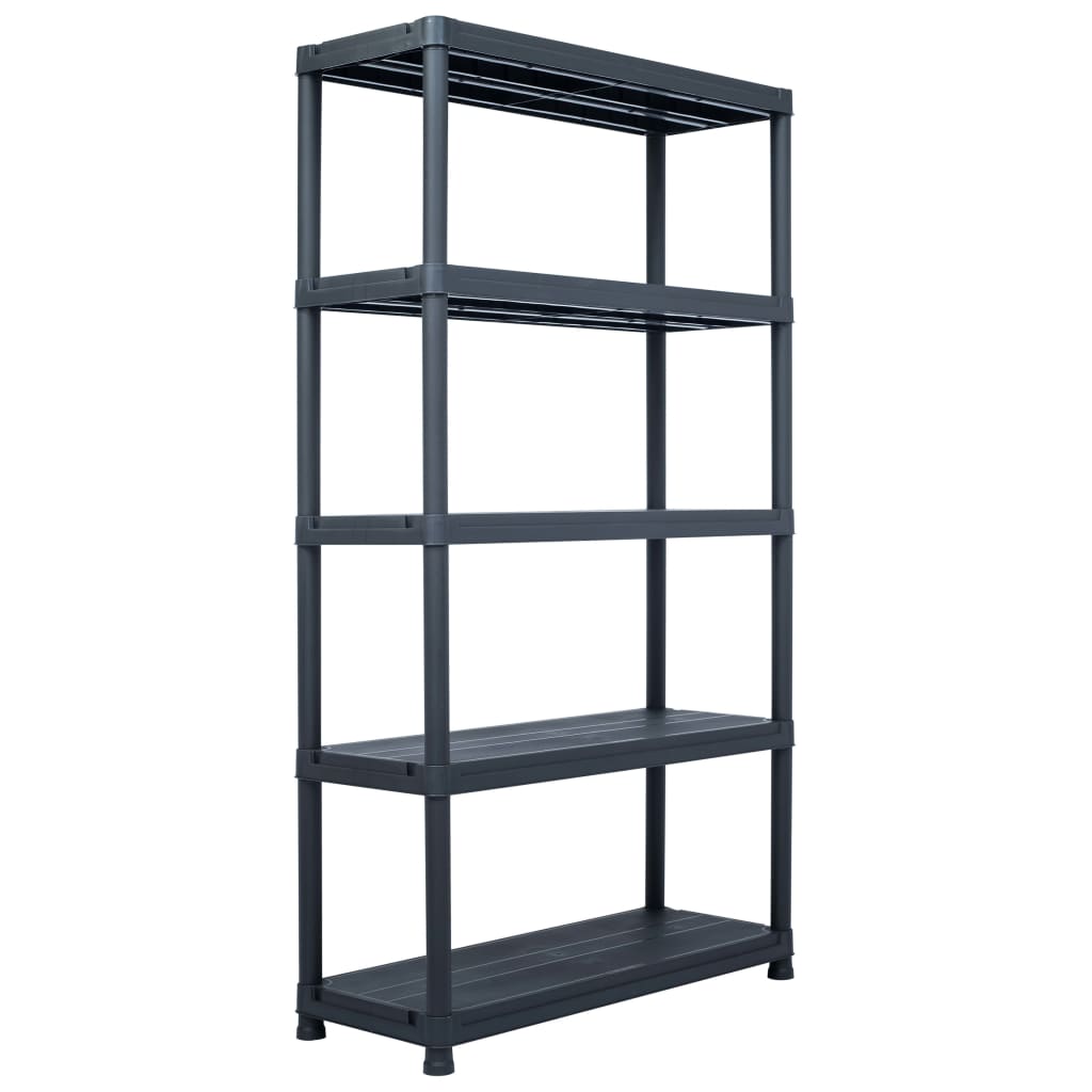 Storage Shelf Rack Black 500 kg  Plastic