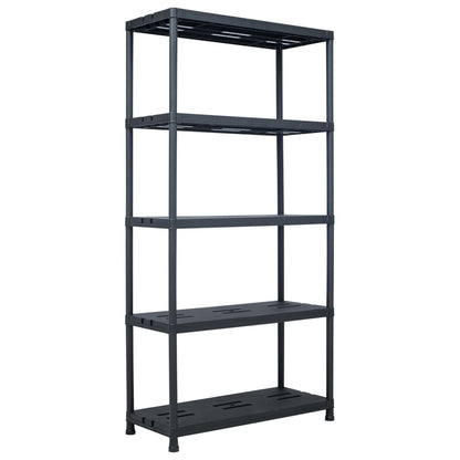 Storage Shelf Rack Black 260 kg  Plastic