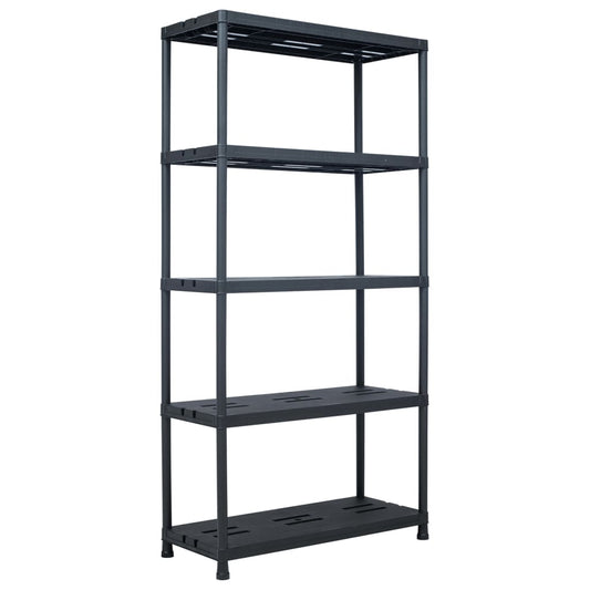 Storage Shelf Rack Black 260 kg  Plastic