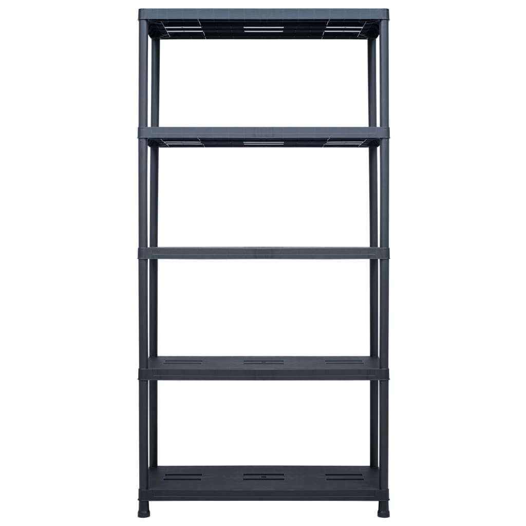 Storage Shelf Rack Black 260 kg  Plastic