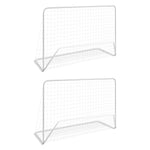 Football Goals 2 pcs with Nets Steel White