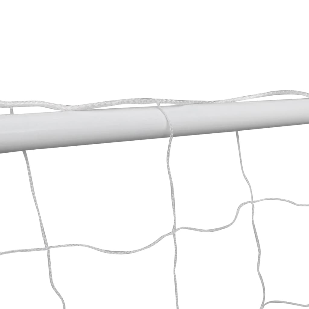Football Goals 2 pcs with Nets Steel White