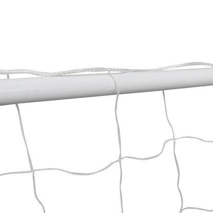 Football Goals 2 pcs with Nets Steel White