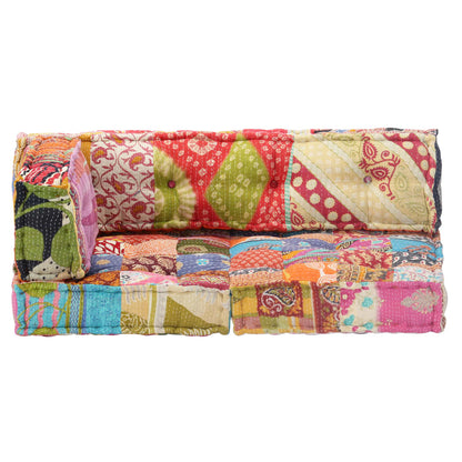 Pallet Sofa Cushion Multicolour Fabric Patchwork - 120×80×45cm