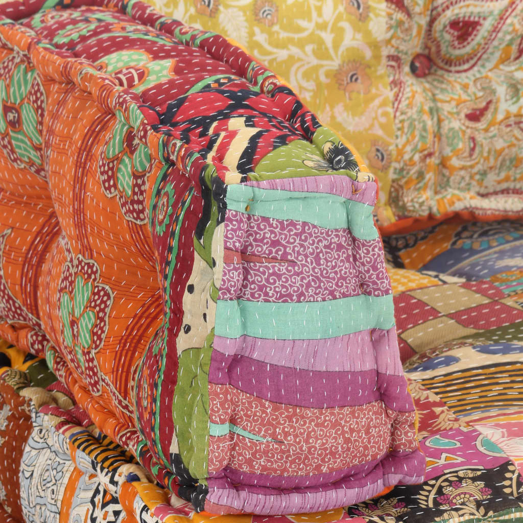 Pallet Sofa Cushion Multicolour Fabric Patchwork - 120×80×45cm
